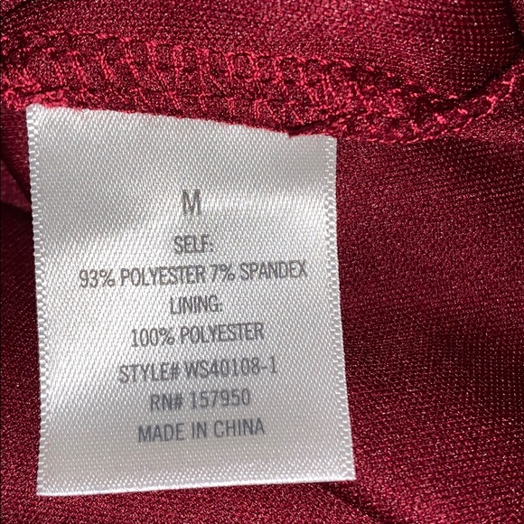 Franceca’s Burgundy Flocked Black Floral Dress M - Picture 7 of 8